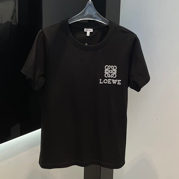 可愛いロエベ 偽物 アナグラム コットン Tシャツ 2色 lor28108